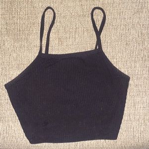 Aeropostale cropped black halter top